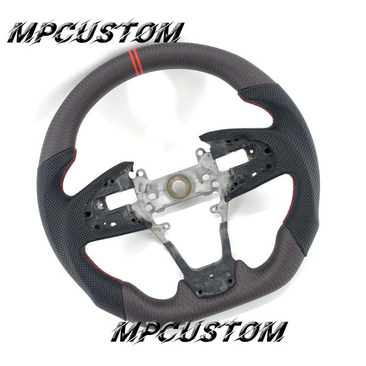 Mpcustom for Honda 10th Gen Civic 2016+ carbon fiber steering wheel matte and red stitching