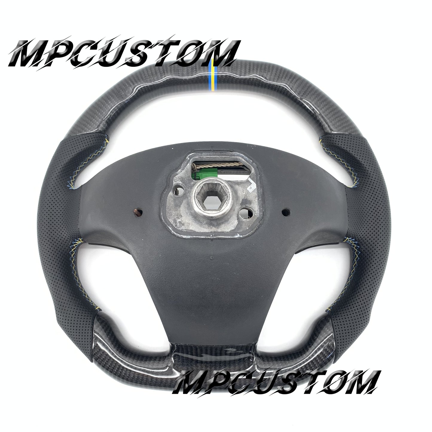 Mpcustom for Volvo S40 2008 carbon fiber steering wheel flat top