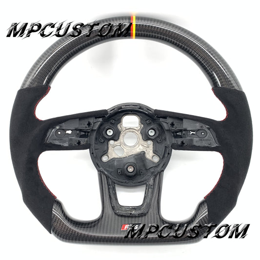 Mpcustom for Audi B9 S3 2017-2020 carbon fiber steering wheel round top