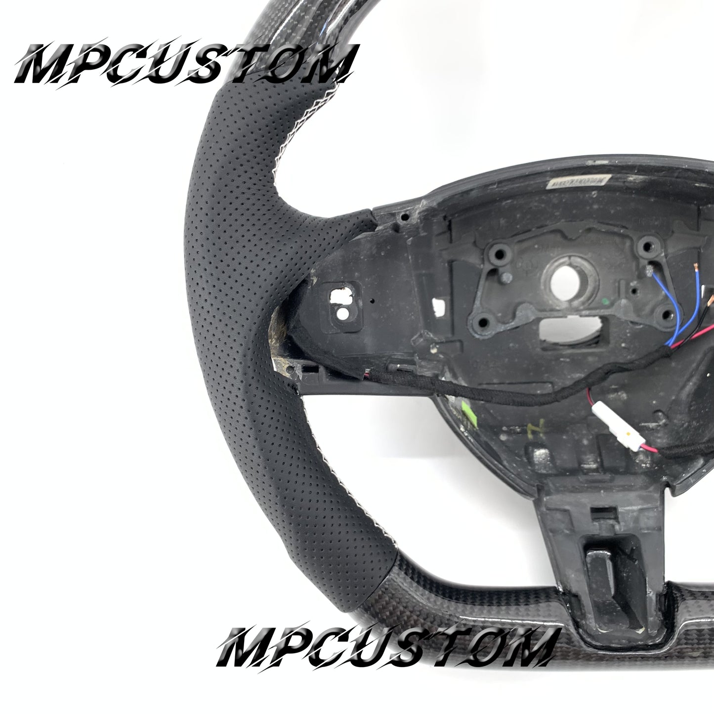 Mpcustom for Jaguar XF X250 2008-2011 carbon fiber steering wheel white stitching