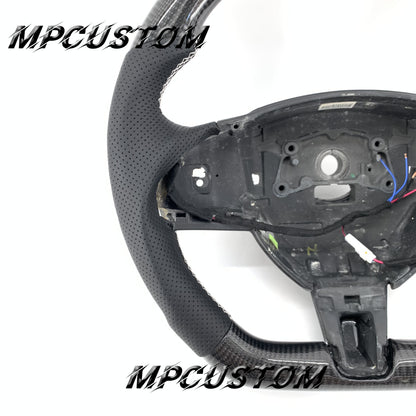 Mpcustom for Jaguar XF X250 2008-2011 carbon fiber steering wheel white stitching