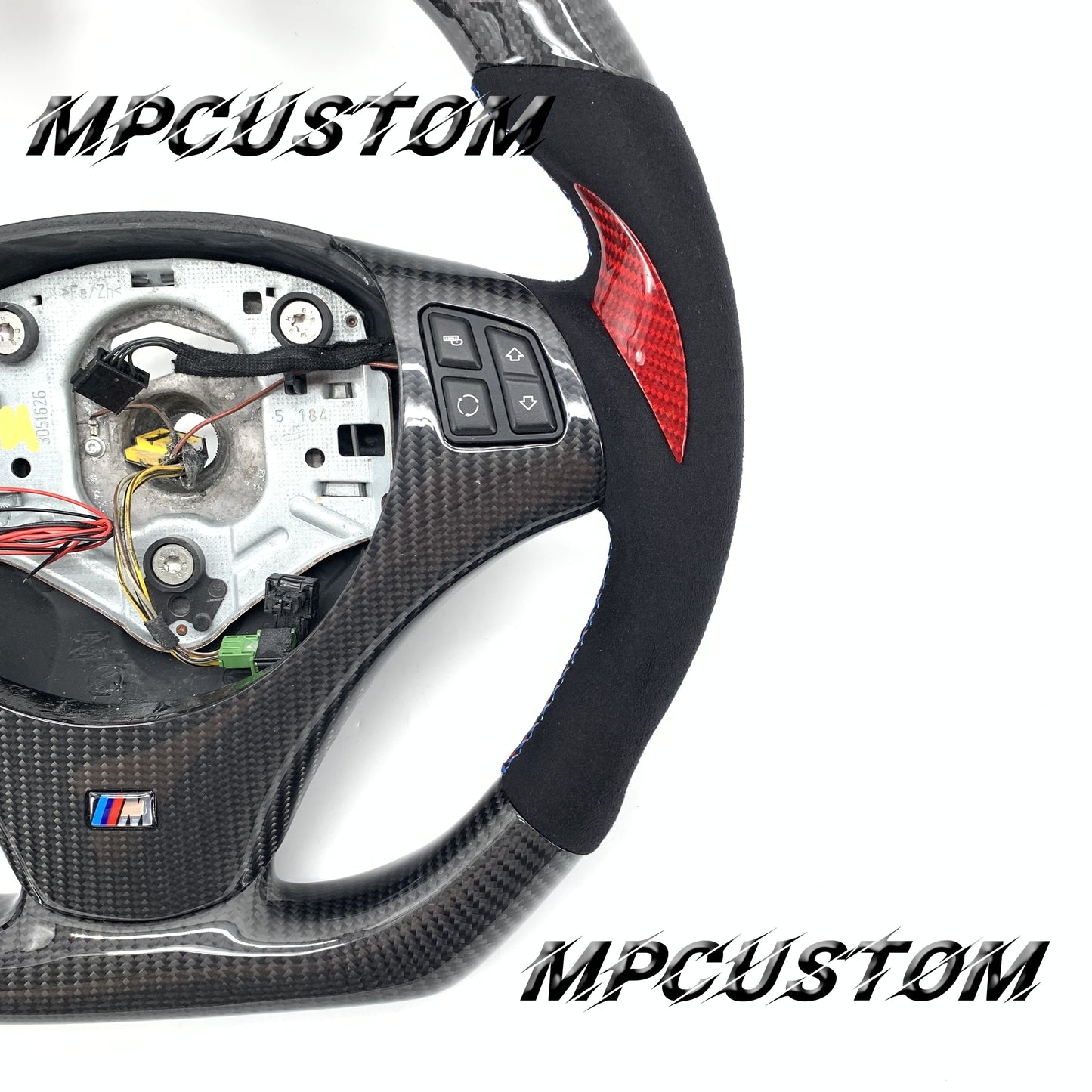 Mpcustom for BMW e90 carbon fiber steering wheel round top and flat bottom