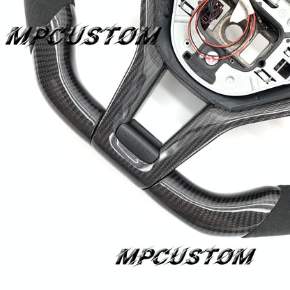 Mpcustom for Mercedes Benz c63 AMG carbon fiber steering wheel led and round top