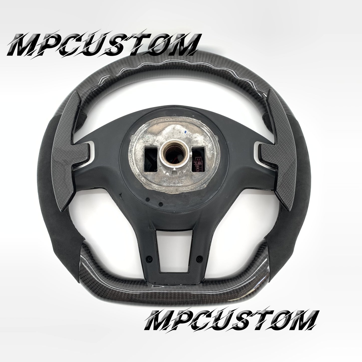 Mpcustom for Mercedes Benz c63 AMG carbon fiber steering wheel led and round top