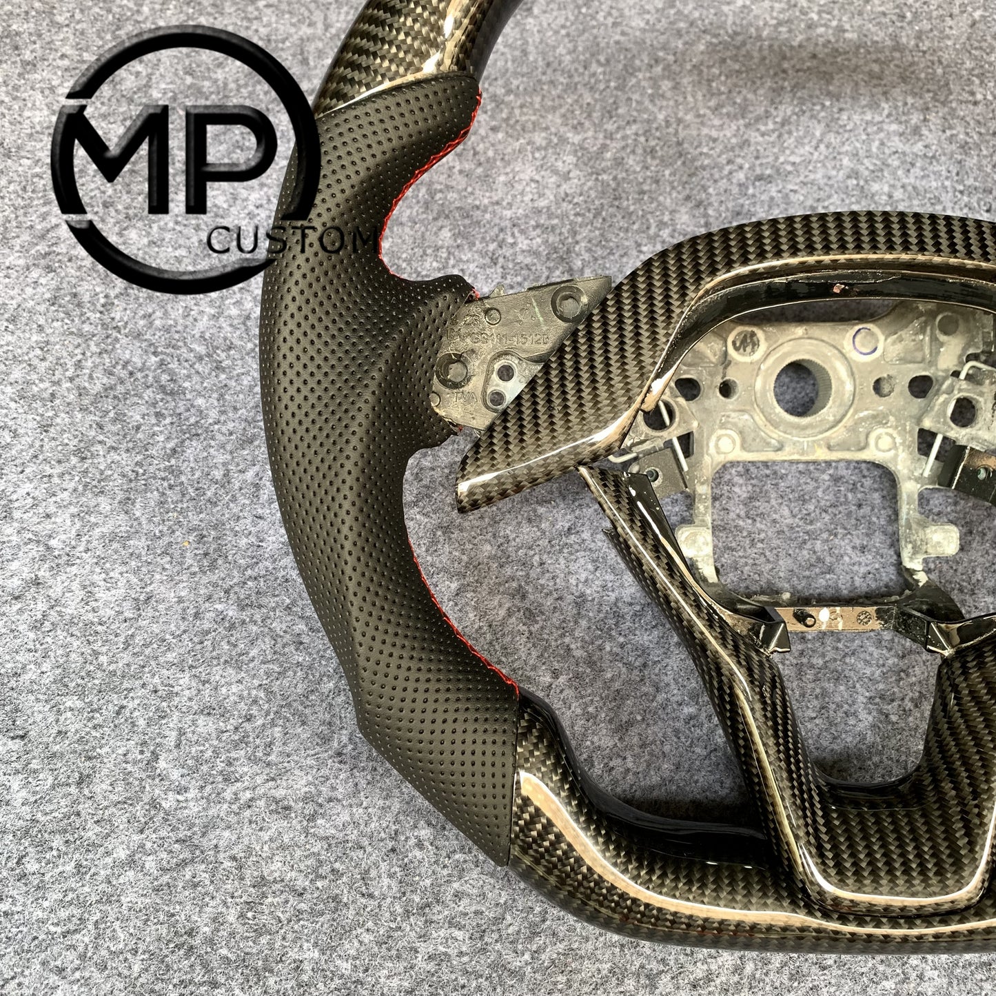 MPCUSTOM Fit For Honda 10th gen Accord/EXL EX LX 2018-2022/Insight 2019-2021 carbon fiber steering wheel black perforated leather
