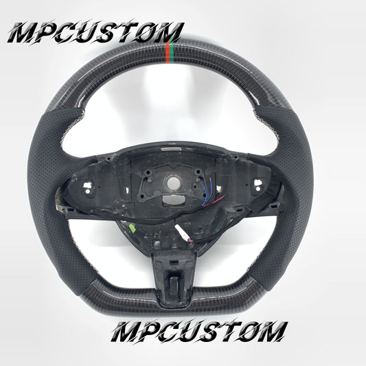 Mpcustom for Jaguar XF X250 2008-2011 carbon fiber steering wheel white stitching