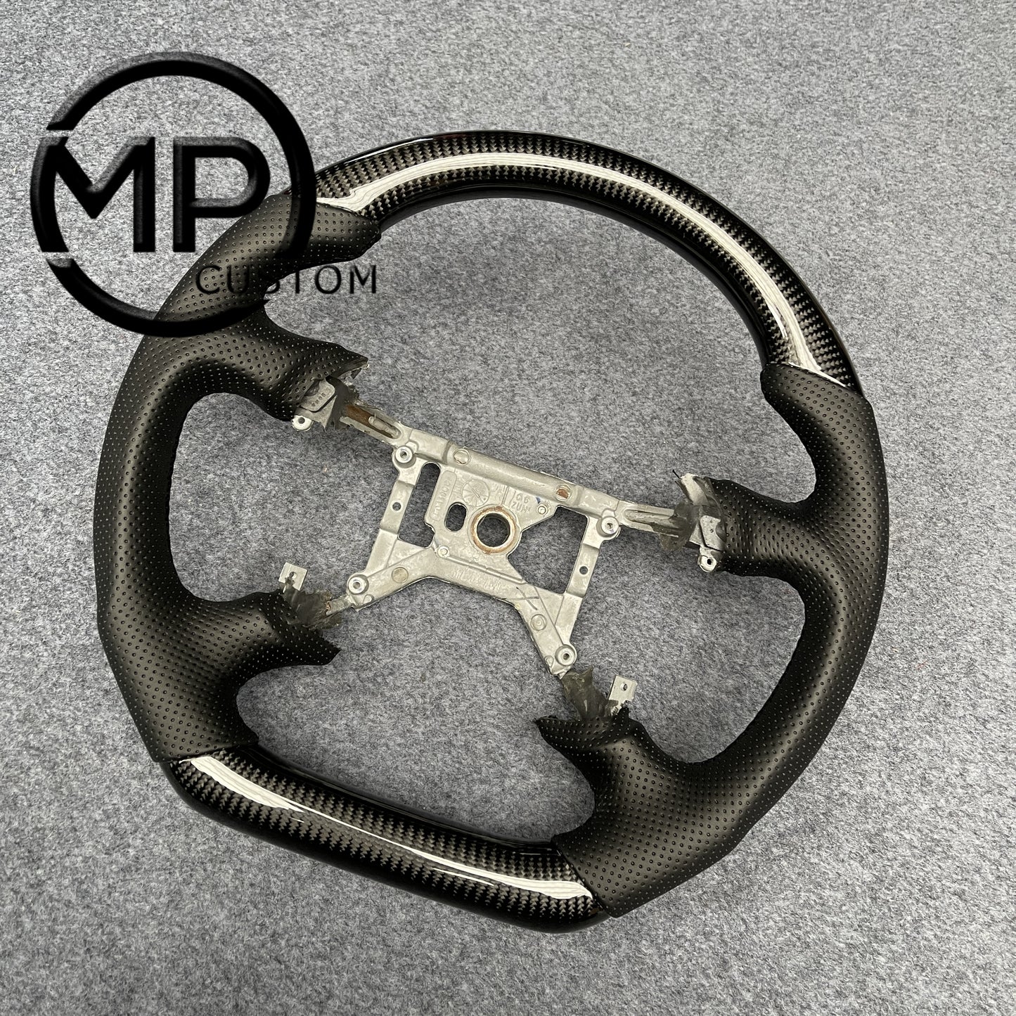 MPCUSTOM Fit For Ford mustang GT 1999-2004 carbon fiber steering wheel black perforated leather