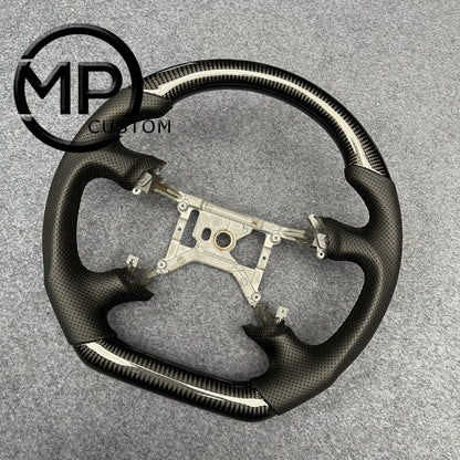 MPCUSTOM Fit For Ford mustang GT 1999-2004 carbon fiber steering wheel black perforated leather