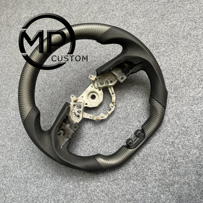 MPCUSTOM Fit For NISSAN GTR R35 2017-2024 matte carbon fiber steering wheel black perforated leather black line）