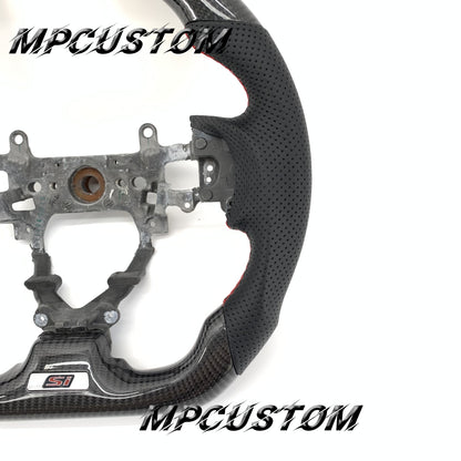 Mpcustom for Honda 9th Gen Civic 2012-2015 carbon fiber steering wheel round top and falt bottom