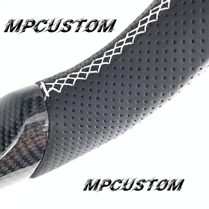 Mpcustom for Tesla model S X carbon fiber steering wheel perforated leather