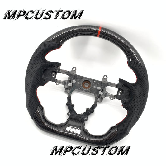 Mpcustom for Honda 9th Gen Civic 2012-2015 carbon fiber steering wheel round top and falt bottom