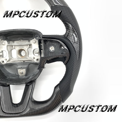 Mpcustom for Dodge SRT Challenger 2015-2021  carbon fiber steering wheel white stripe line