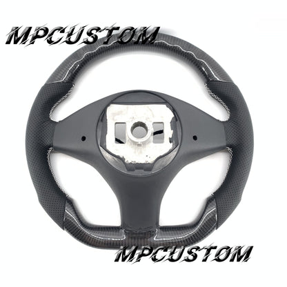 Mpcustom for Tesla model S X carbon fiber steering wheel white stitching