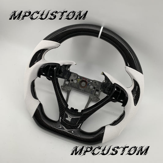 Mpcustom Acura TL 2009-2014 carbon fiber steering wheel white stripe line
