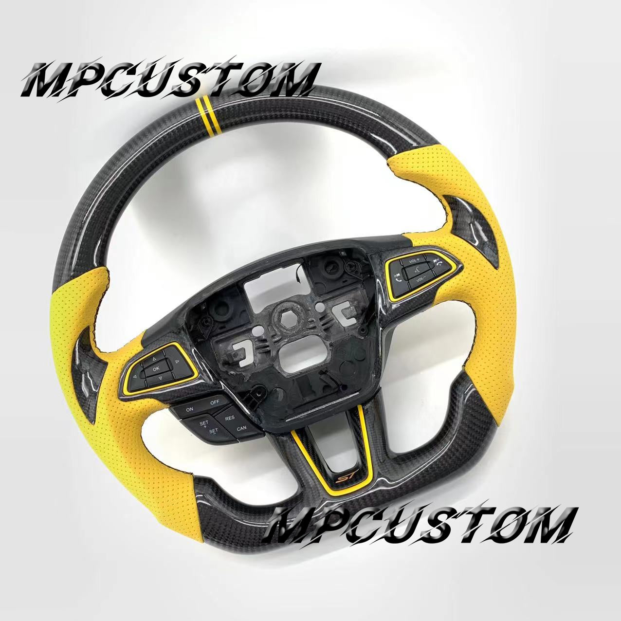 Mpcustom for Ford Focus MK3 ST RS carbon fiber steering wheel gloss carbon fiber