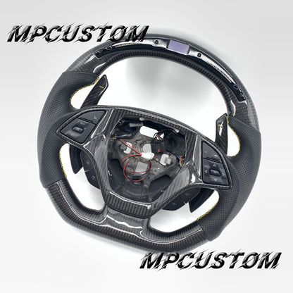 Mpcustom for Chevrolet Corvette C7 2014-2019 carbon fiber steering wheel gloss and led