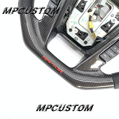 Mpcustom for Ford raptor 2015-2017 carbon fiber steering wheel round top