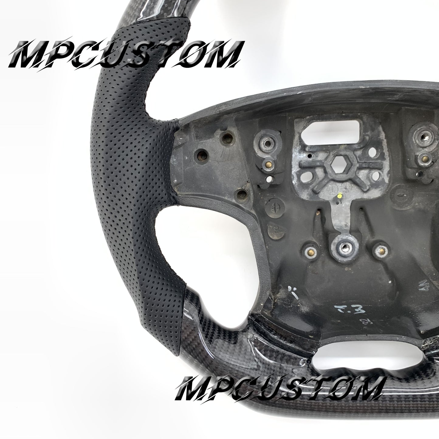 Mpcustom for Volvo S80 2007-2008 carbon fiber steering wheel perforated leather