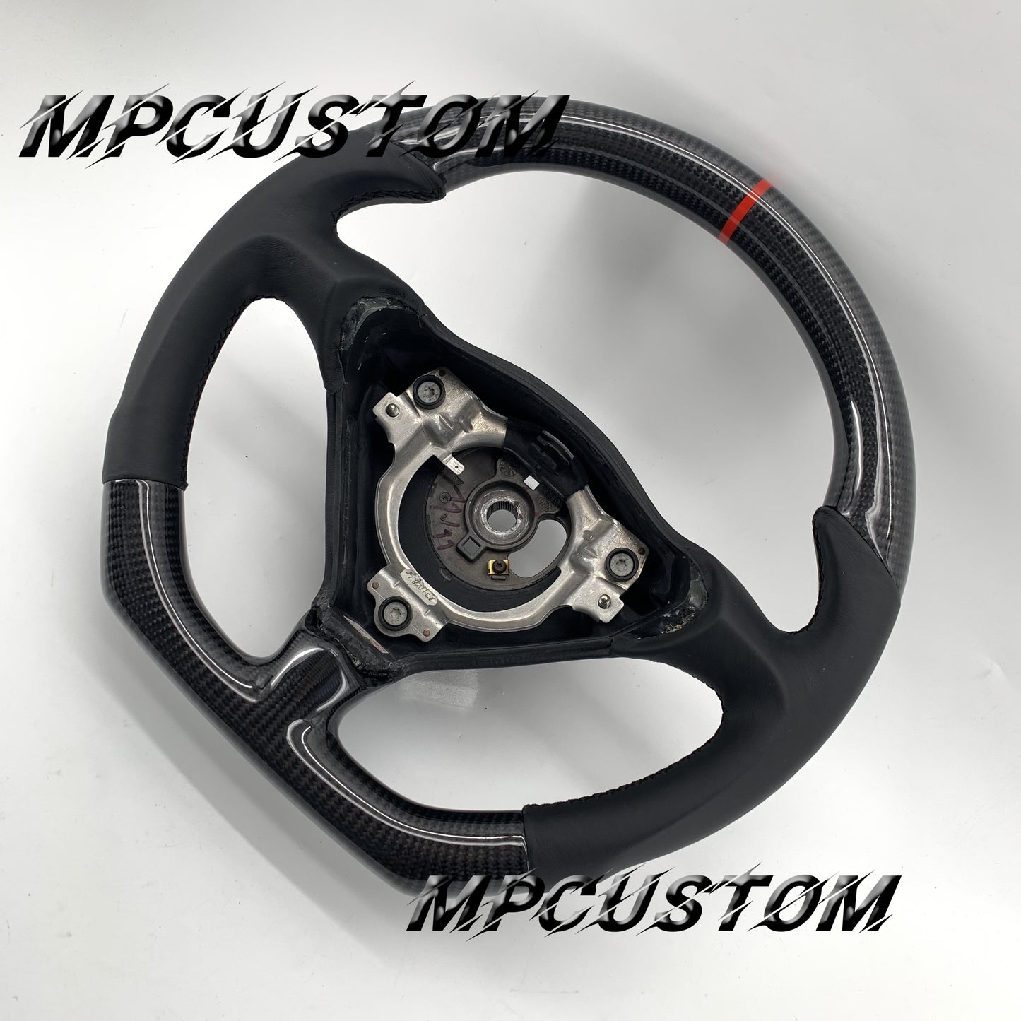 Mpcustom for Porsche 996 carbon fiber steering wheel smooth and red stripe line