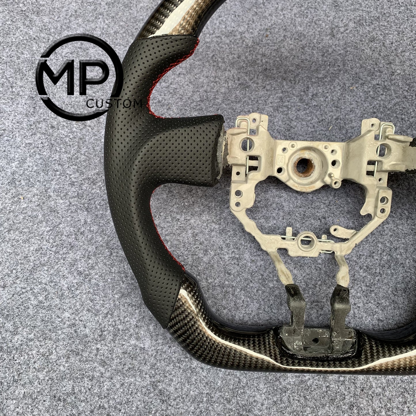 MPCUSTOM Fit For Toyota 86 (GT86) 2016-2020/Scion FRS Release Series 2.0 &nbsp;2016+/Subaru BRZ 2016-2020 carbon fiber steering wheel black perforated leather red center line