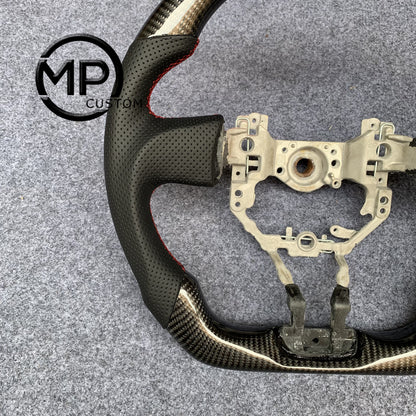 MPCUSTOM Fit For Toyota 86 (GT86) 2016-2020/Scion FRS Release Series 2.0 &nbsp;2016+/Subaru BRZ 2016-2020 carbon fiber steering wheel black perforated leather red center line