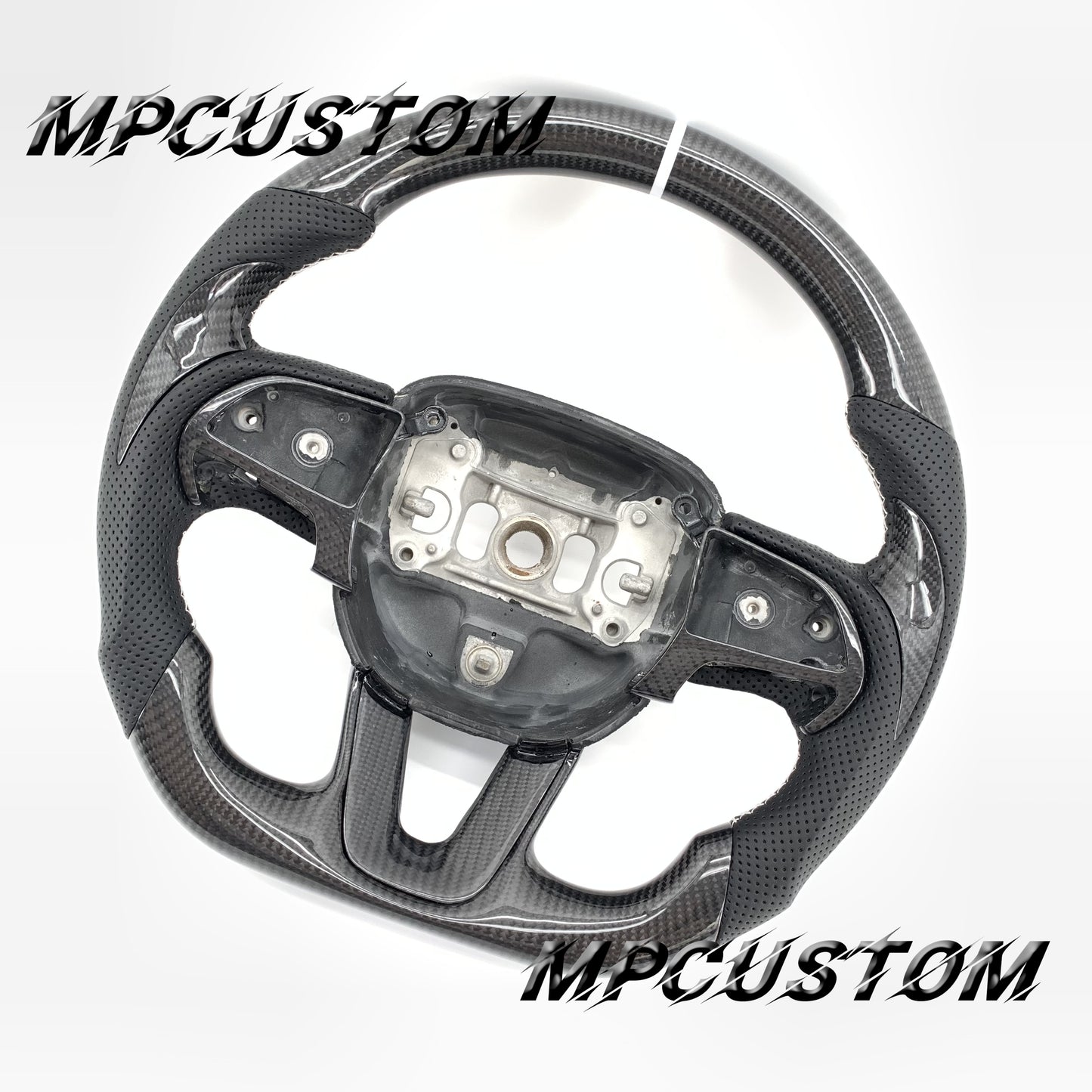 Mpcustom for Dodge SRT Challenger 2015-2021  carbon fiber steering wheel white stripe line