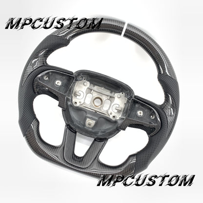 Mpcustom for Dodge SRT Challenger 2015-2021  carbon fiber steering wheel white stripe line