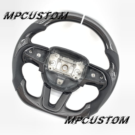 Mpcustom for Dodge SRT Challenger 2015-2021  carbon fiber steering wheel white stripe line