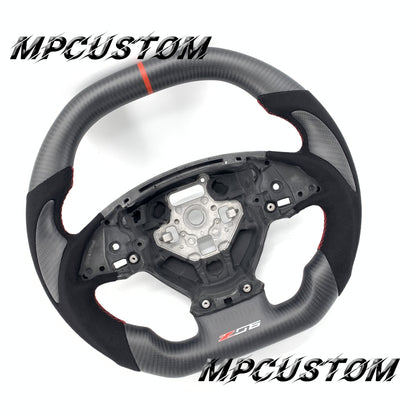 Mpcustom for Chevrolet Corvette C8 2020+ carbon fiber steering wheel flat top and Alcantara