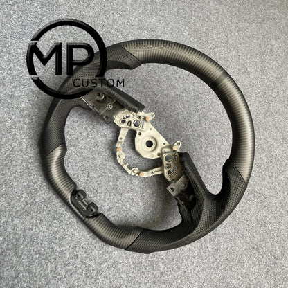 MPCUSTOM Fit For NISSAN GTR R35 2017-2024 matte carbon fiber steering wheel black perforated leather black line）