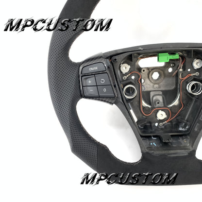 Mpcustom for Volvo S40 2008 carbon fiber steering wheel white stitching