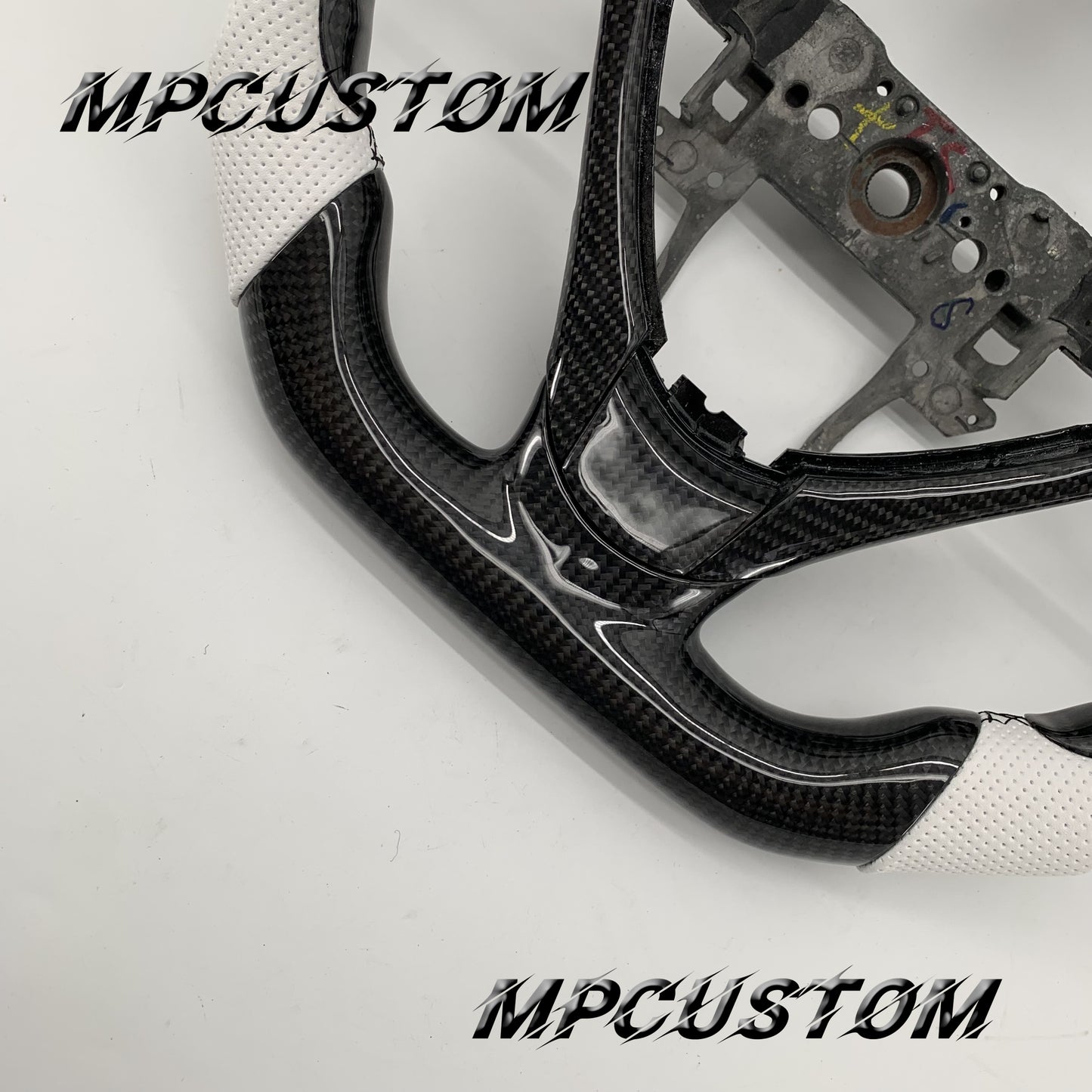 Mpcustom Acura TL 2009-2014 carbon fiber steering wheel white stripe line