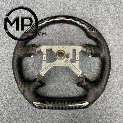 MPCUSTOM Fit For Ford mustang GT 1999-2004 carbon fiber steering wheel black perforated leather