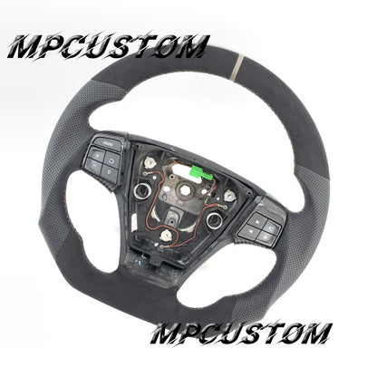 Mpcustom for Volvo S40 2008 carbon fiber steering wheel white stitching
