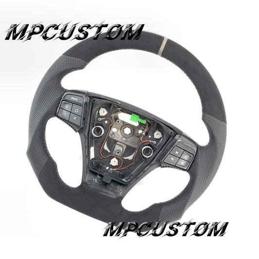 Mpcustom for Volvo S40 2008 carbon fiber steering wheel white stitching
