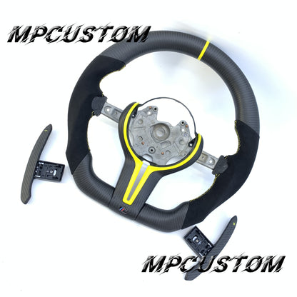 Mpcustom for BMW 7 series F01/F02/F03 carbon fiber steering wheel yellow stitching