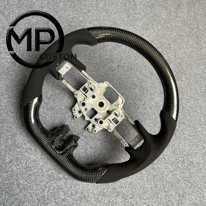 MPCUSTOM Fit For Ford mustang GT 2015-2017 gloss carbon fiber steering wheel black Alcantara