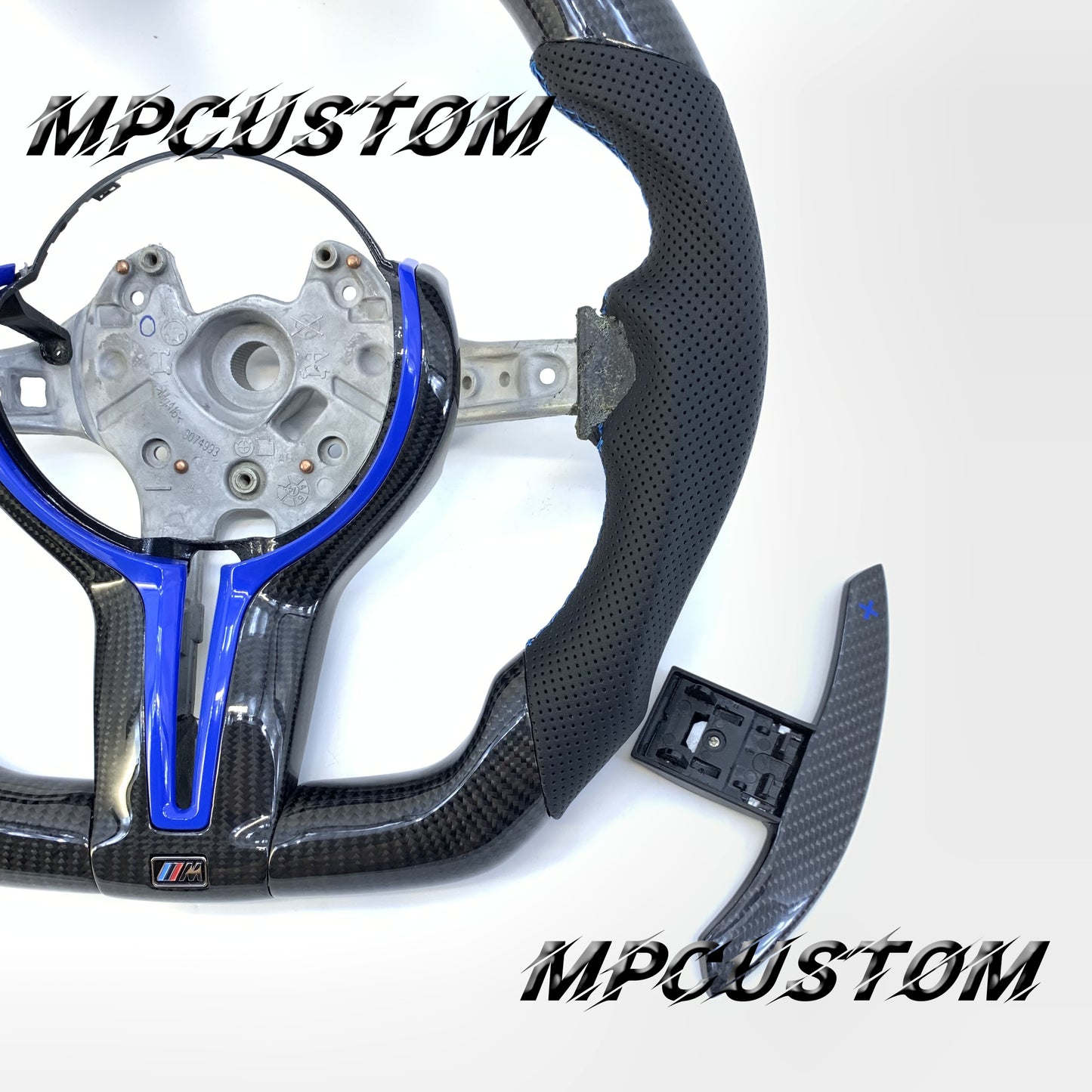 Mpcustom for BMW 7 series F01/F02/F03 carbon fiber steering wheel blue stitching