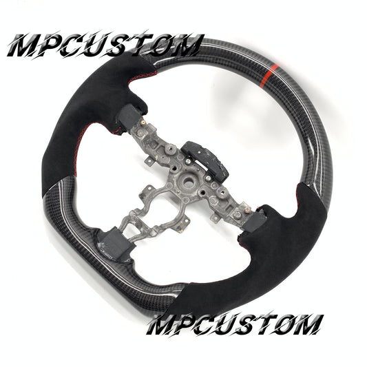Mpcustom for Nissan 370z Juke z34 carbon fiber steering wheel gloss and red stripe line