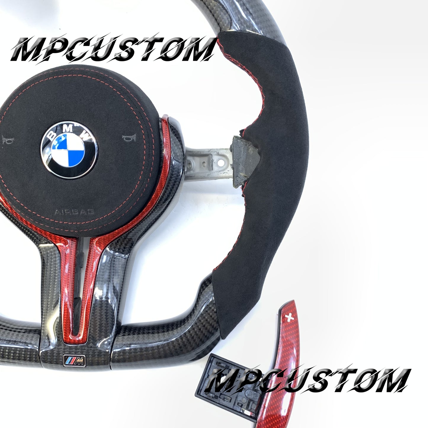 Mpcustom for BMW 2 series F22/F23/F44/F45 carbon fiber steering wheel red paddles