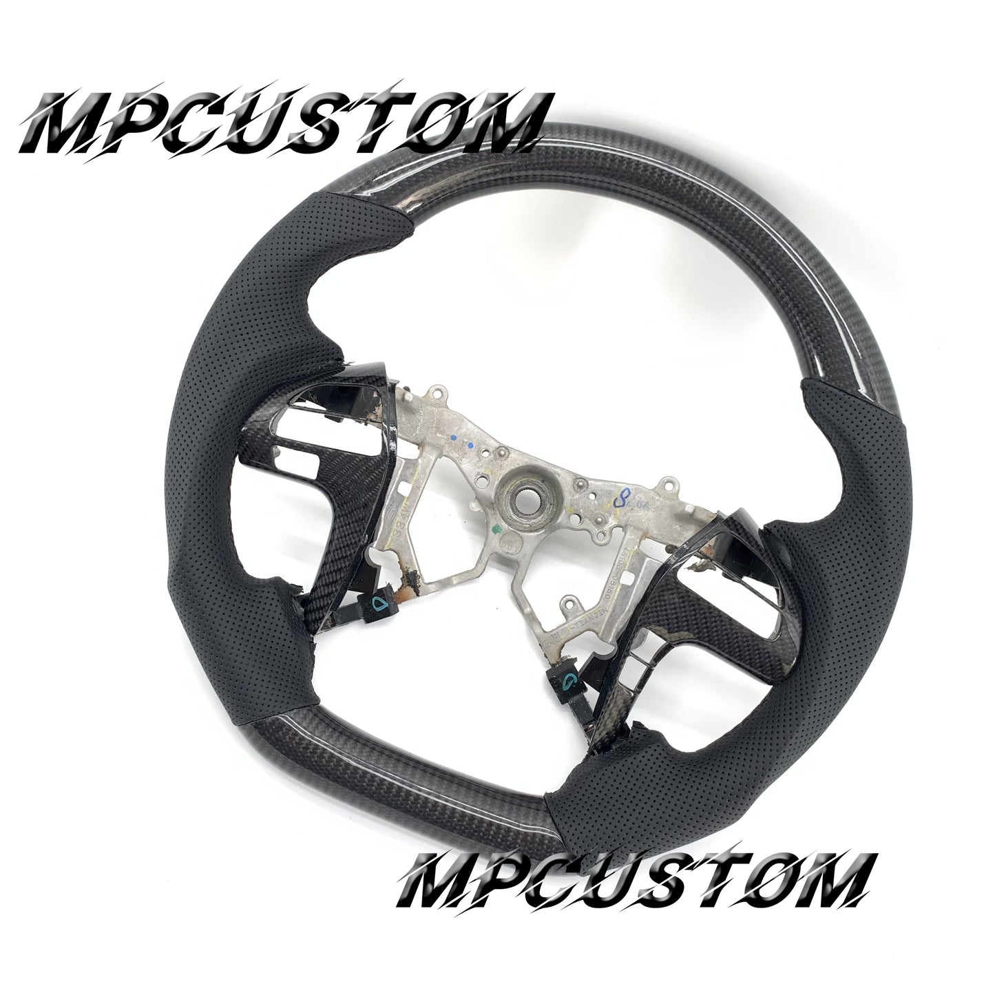 Mpcustom for Toyota Highlander 2007-2011 carbon fiber steering wheel black stitching