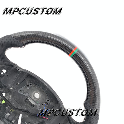Mpcustom for Jaguar XF X250 2008-2011 carbon fiber steering wheel white stitching