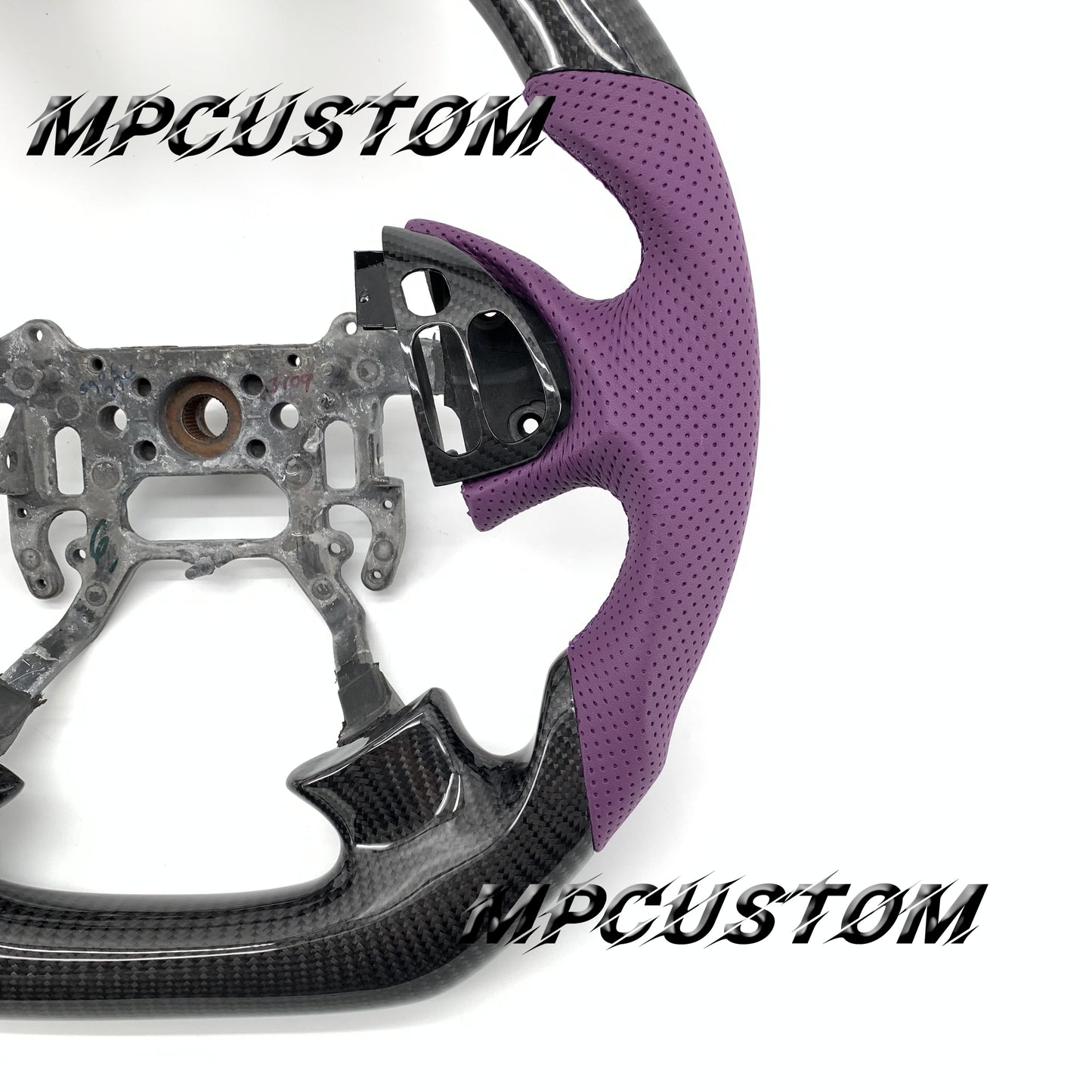 Mpcustom for Acura TL 2004-2006 carbon fiber steering wheel perforated leather