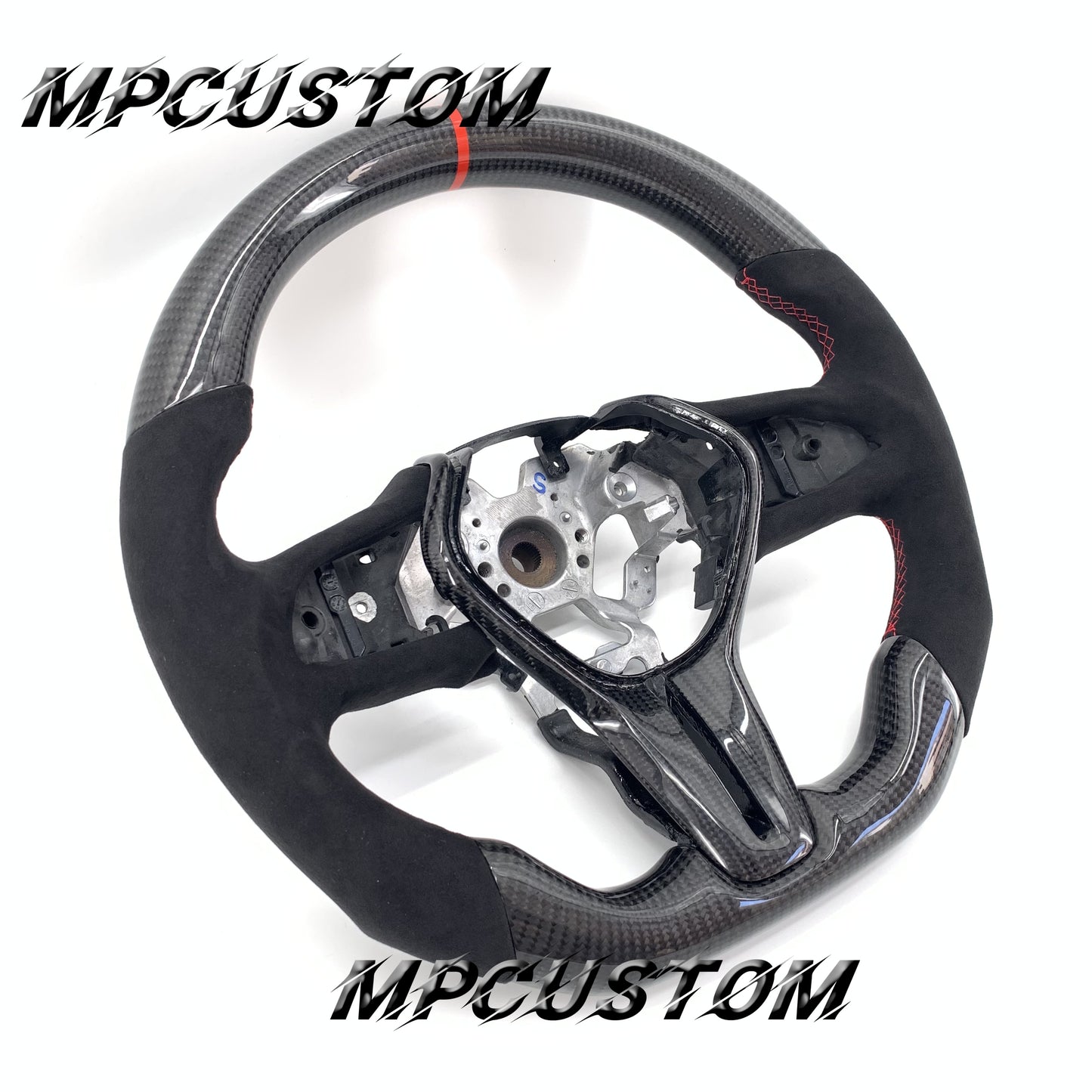 Mpcustom for Infiniti Q60 2016-2018 carbon fiber steering wheel gloss and round top