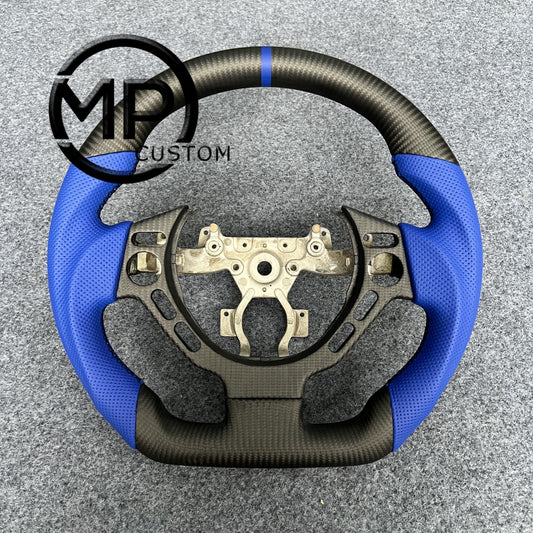 MPCUSTOM Fit For NISSAN GTR R30 2009-2016 matte carbon fiber steering wheel blue perforated leather blue line
