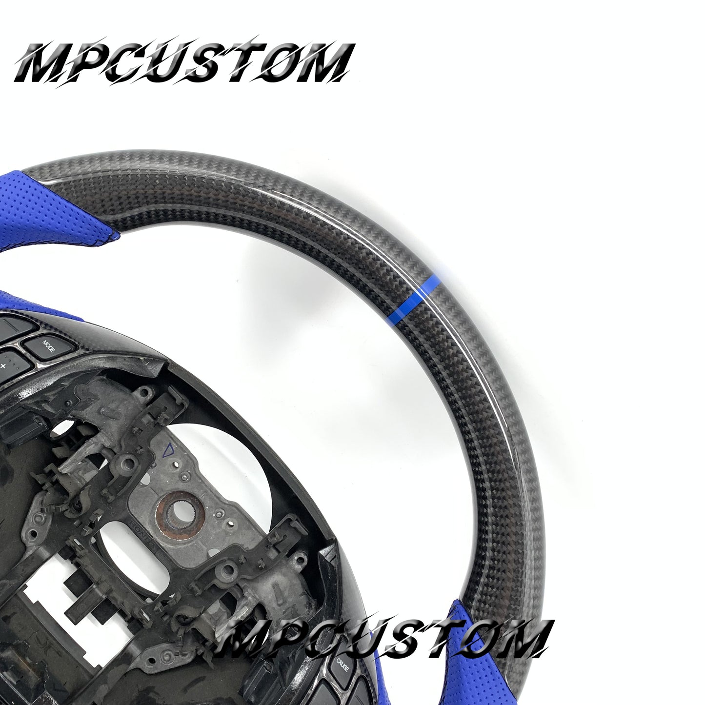 Mpcustom for Honda CRV 2007-2011 carbon fiber steering wheel blue stripe line