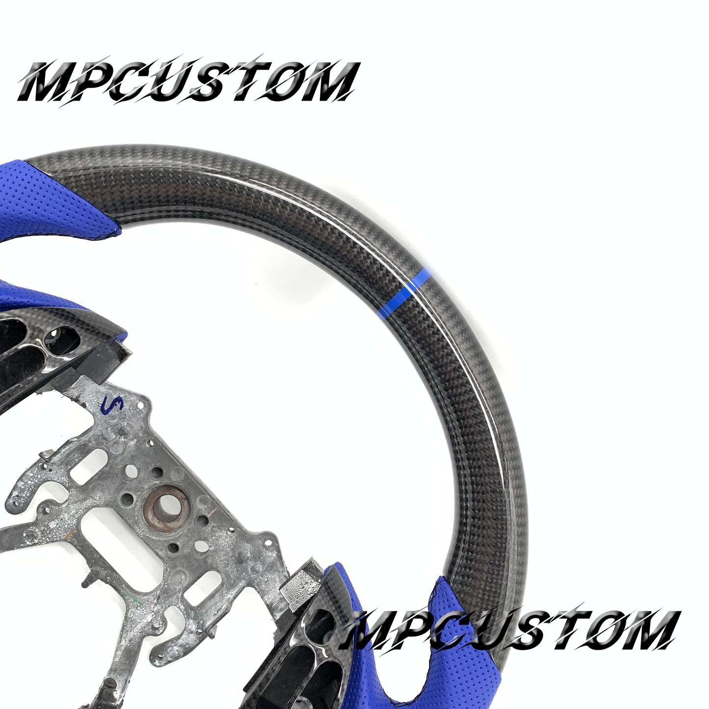 Mpcustom for Acura TL 2004-2006 carbon fiber steering wheel blue stripe line
