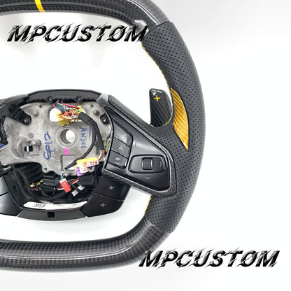 Mpcustom for Chevrolet Corvette C8 2020+ carbon fiber steering wheel flat top and flat bottom