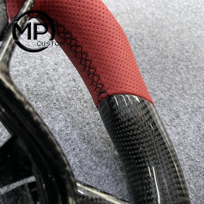 MPCUSTOM Fit For Honda integra/11thgen civic 22+ (FL5)/12th gen accord 2023+ carbon fiber steering wheel black perforated leather red center line